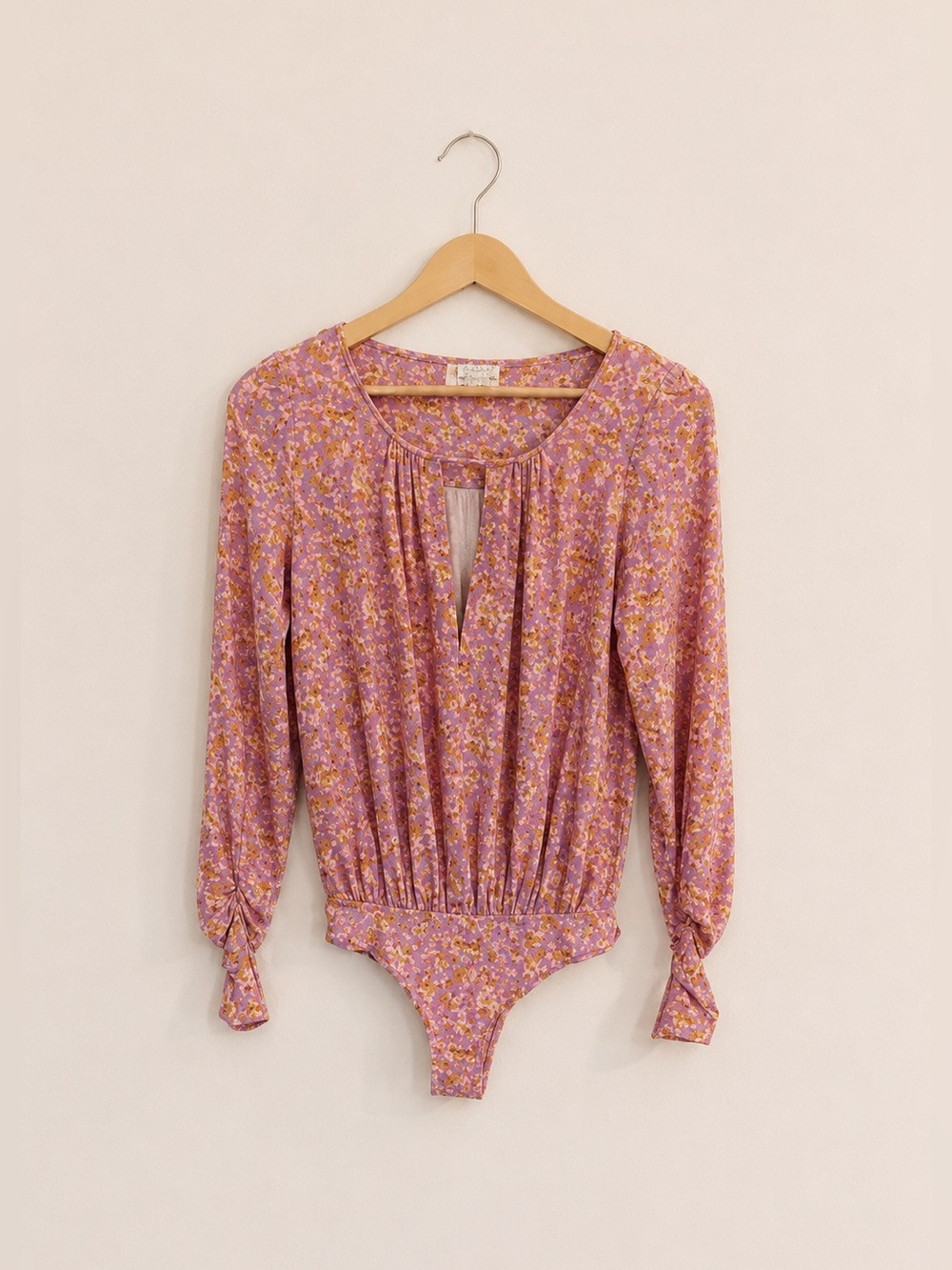 Free People Kaya Floral Pink Bodysuit
